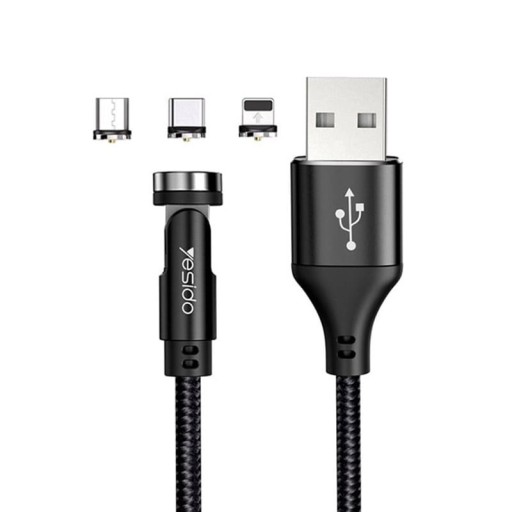 کابل شارژ مگنتی USB به microUSB / USB-C / LIGHTNING  یسیدو مدل YESIDO CA68