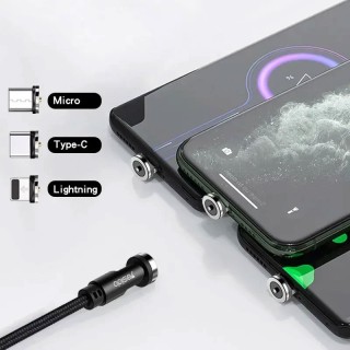 کابل شارژ مگنتی USB به microUSB / USB-C / LIGHTNING  یسیدو مدل YESIDO CA68 2