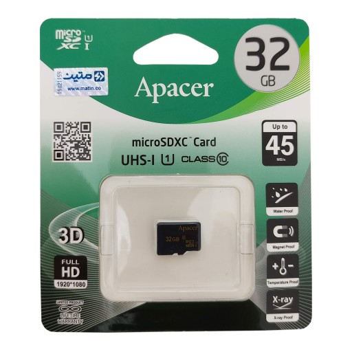 کارت حافظه APACER 32GB کلاس 10 سرعت 45MB/s